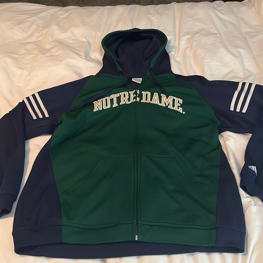 Mens Norte Dame Adidas Zip-up Size Large